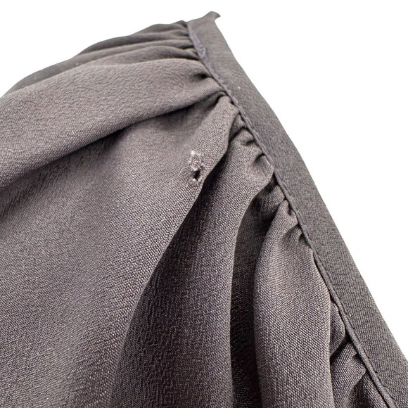 Mossimo Womens Brown Embroidered Scalloped Edges Short Sleeve Peasant Blouse XL - Picture 8 of 8